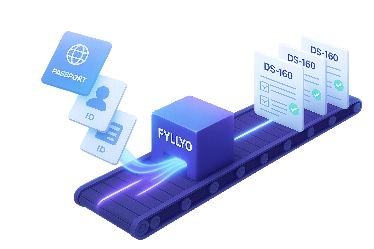 DS-160 form autofill workflow showing automated form filling process